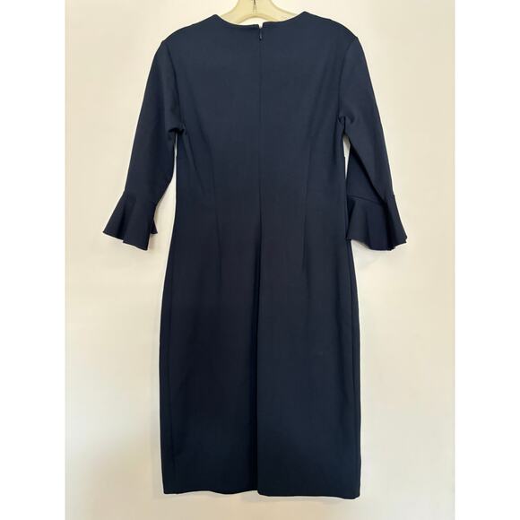 Banana Republic Ponte Knit Shift Dress Office Career Navy Blue Size 4 New - Picture 3 of 4